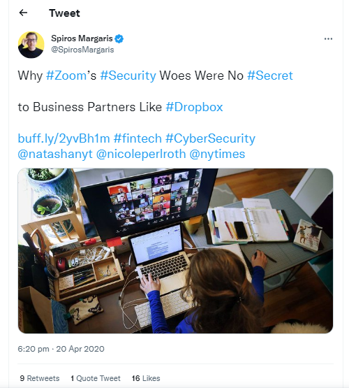 tweet about zoom and dropbox security