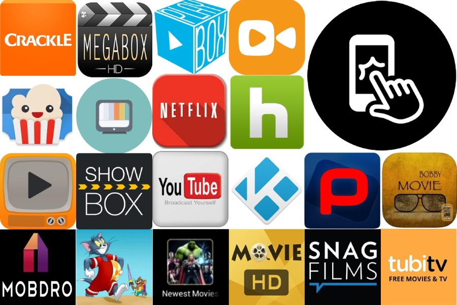 collage of streaming apps