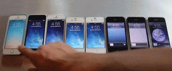 iPhones in a row gif