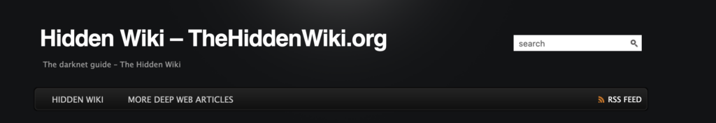 Page d'accueil Hidden Wiki