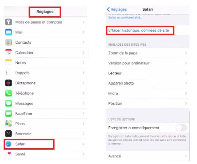 vider cache DNS iphone