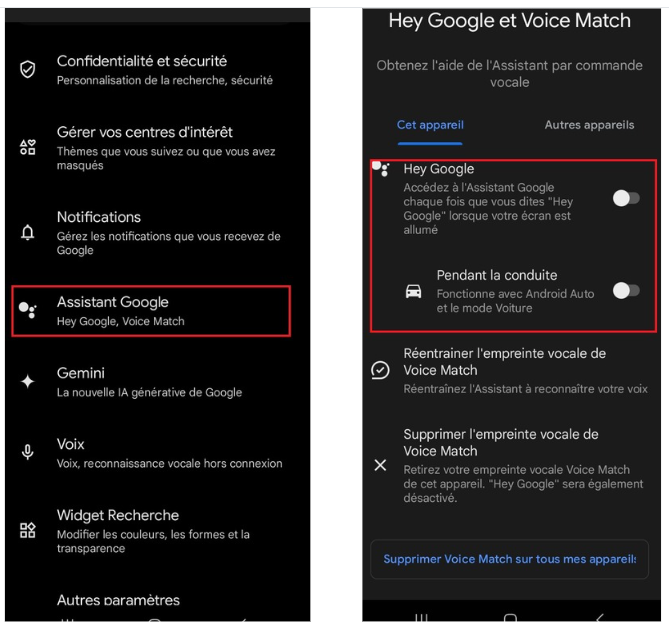 désactivaion Google assistant