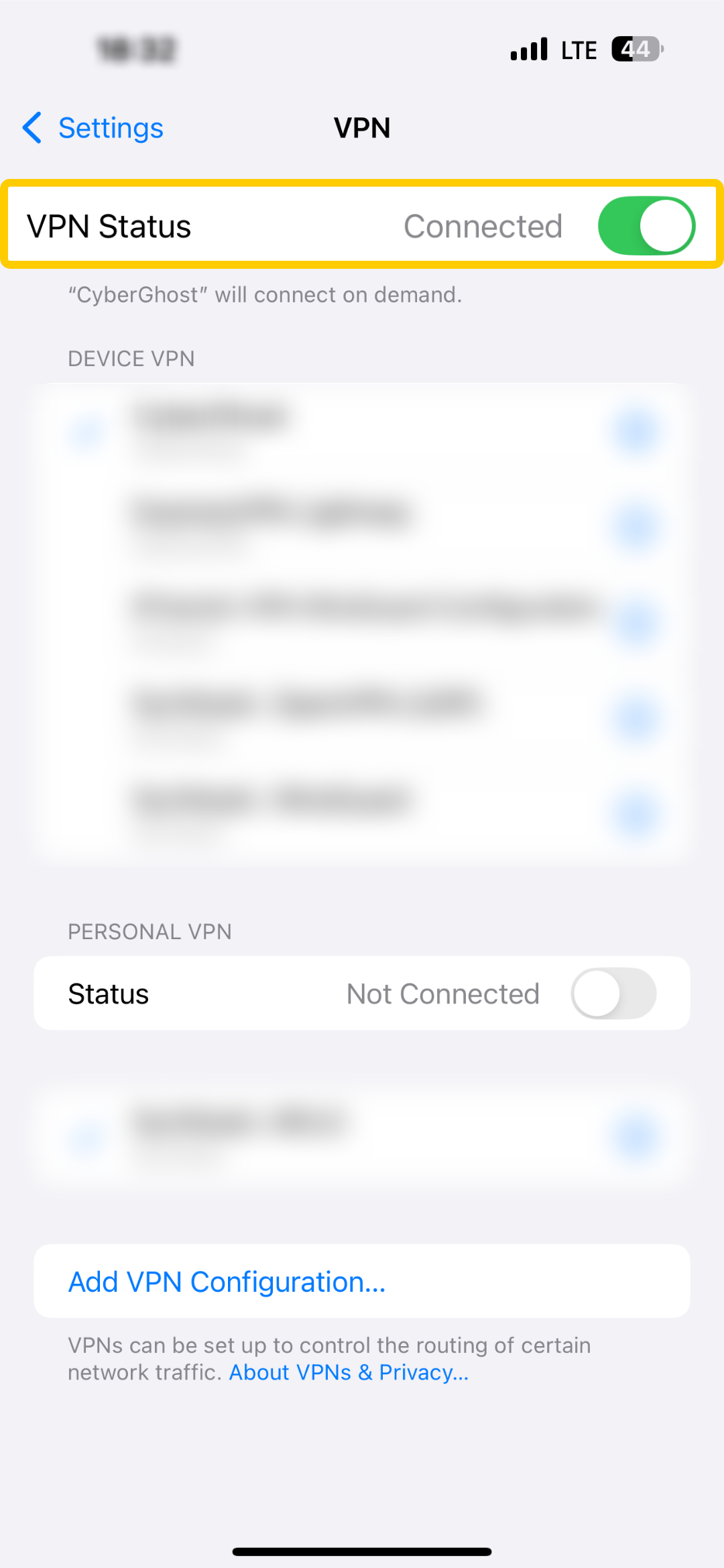 How to Turn off a VPN on iPhone | CyberGhost VPN