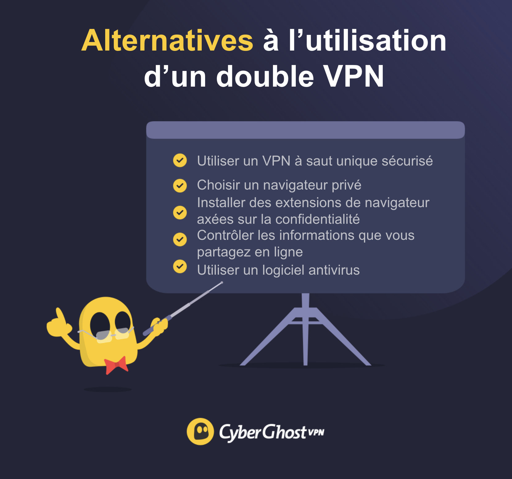 Une liste d’alternatives que vous pouvez utiliser en lieu et place d’un double VPN.
