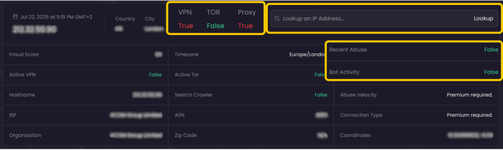 An image showing testing an IP address for its quality and trustworthiness.