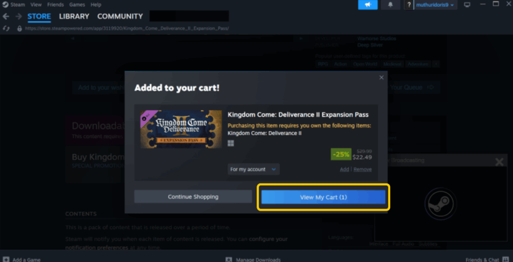 A snapshot showing how to clear your Cart before entering your payment details