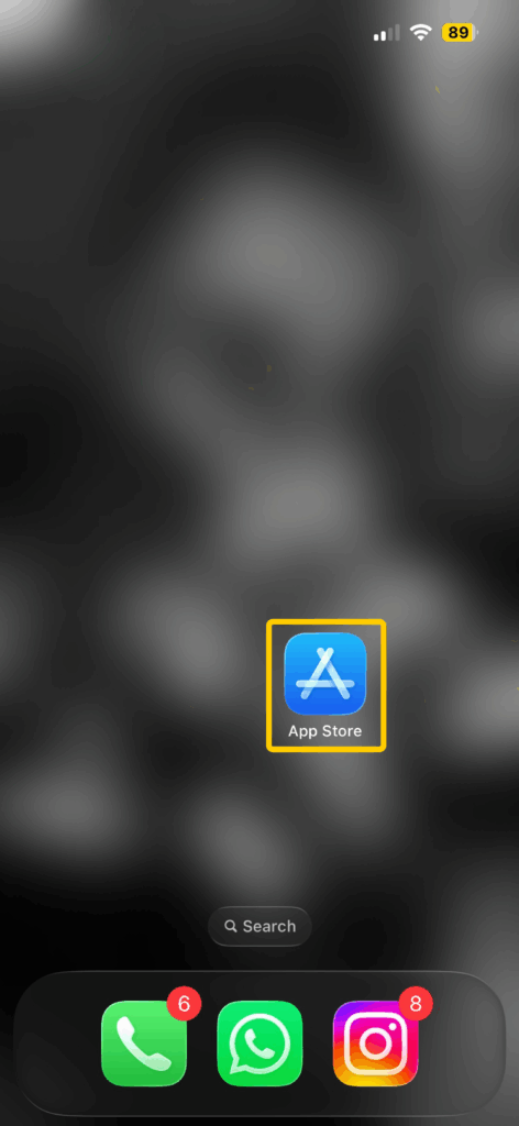 iPhone Home Screen with the App Store icon highlighted.