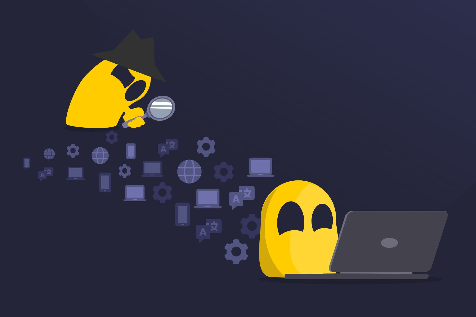 Ghostie leaving a trail of browser and device information that another Ghostie uses to create a browser fingerprint.